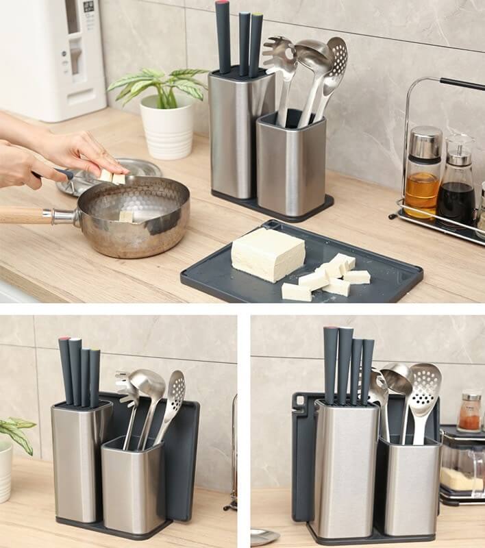 Universal Stainless Steel Knife Block