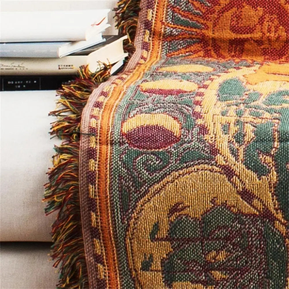 Wanderlust World Map Cotton Throw Blanket