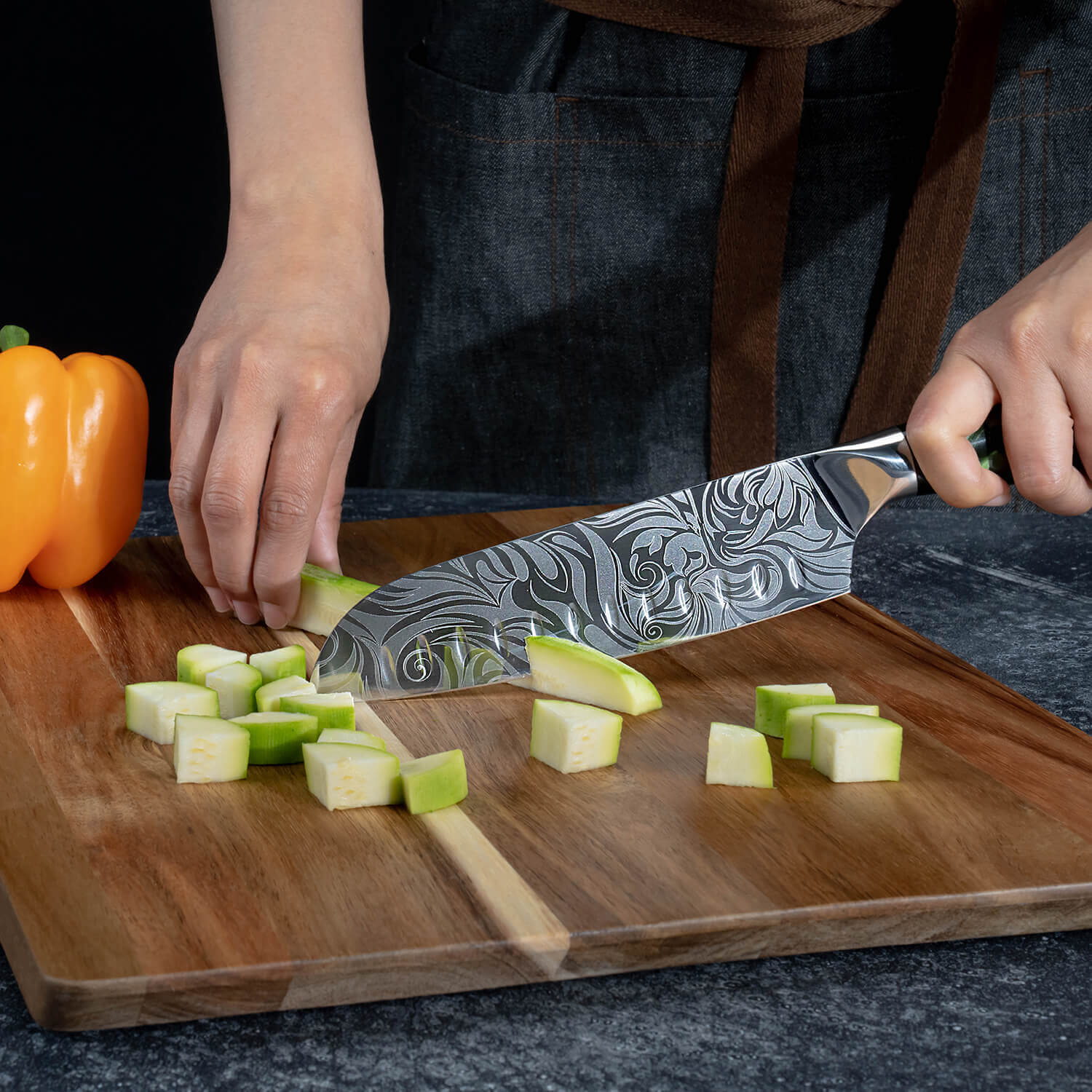 "Wasabi" Collection - Premium Japanese Kitchen Knife Set with Green Resin Handle