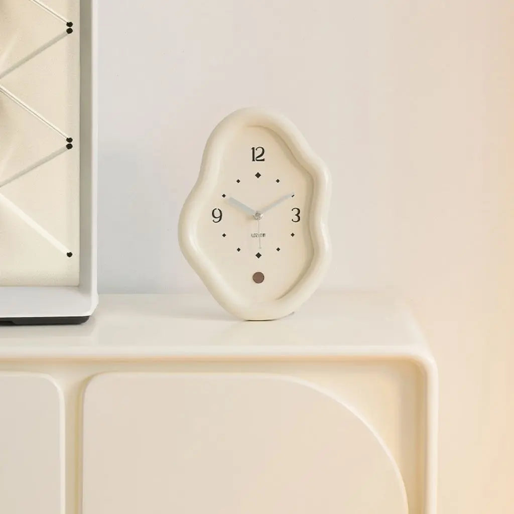 Wavy Wooden Table Clock