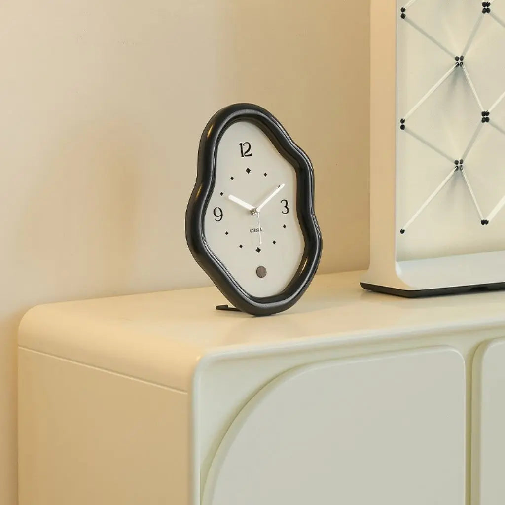Wavy Wooden Table Clock