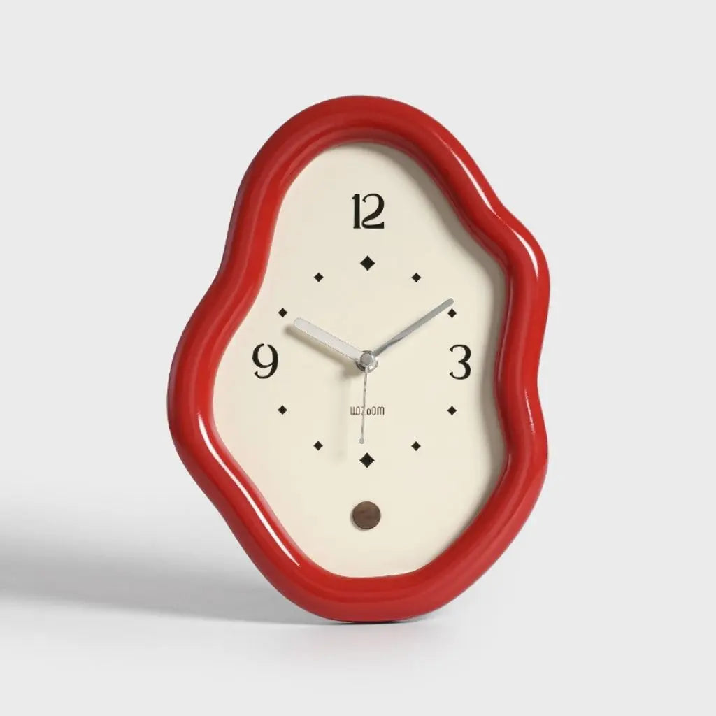 Wavy Wooden Table Clock