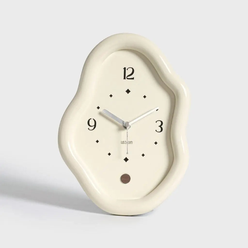Wavy Wooden Table Clock