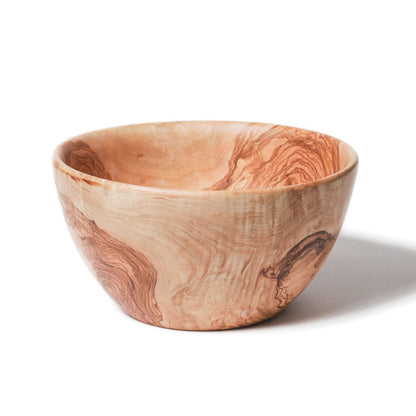Handcrafted olivewood salad bowl with natural grain and texture for a unique dining experience