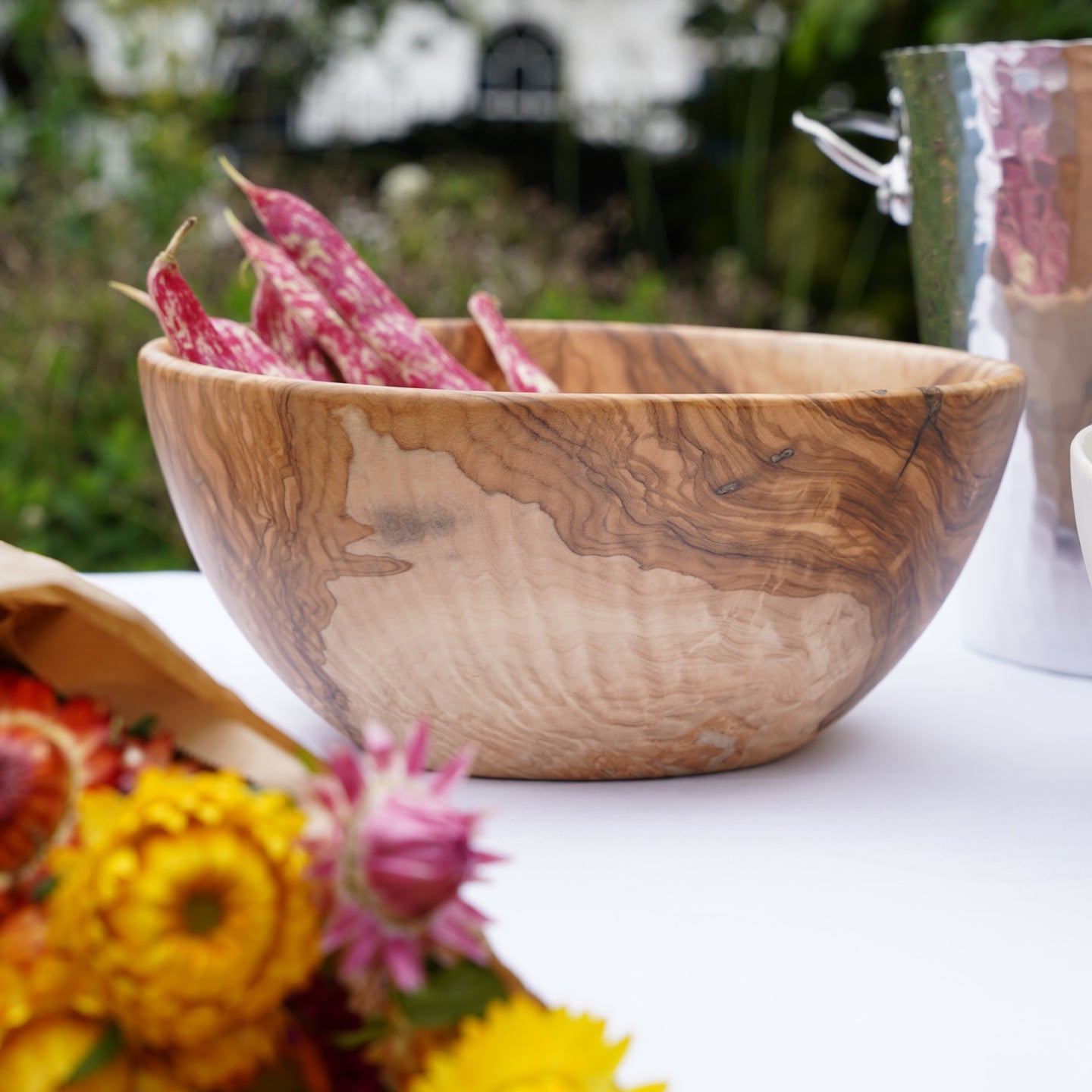 High-quality olivewood salad bowl with a smooth finish and elegant design