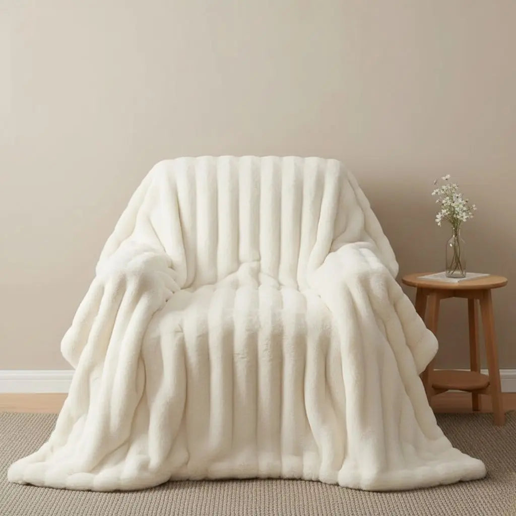 Luna Bubble Flannel Sofa Blanket