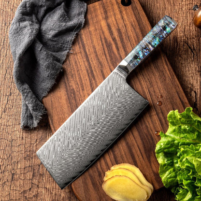 Damascus Cleaver - 8 inch VG-10 Steel