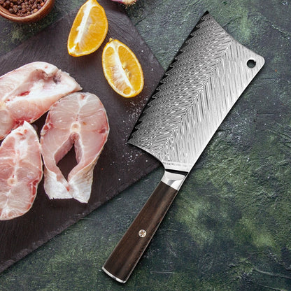 Damascus Cleaver 8" VG-10 Steel Butcher Knife