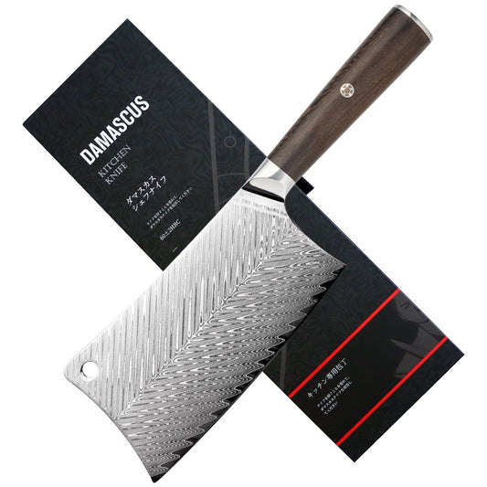 Damascus Cleaver 8" VG-10 Steel Butcher Knife