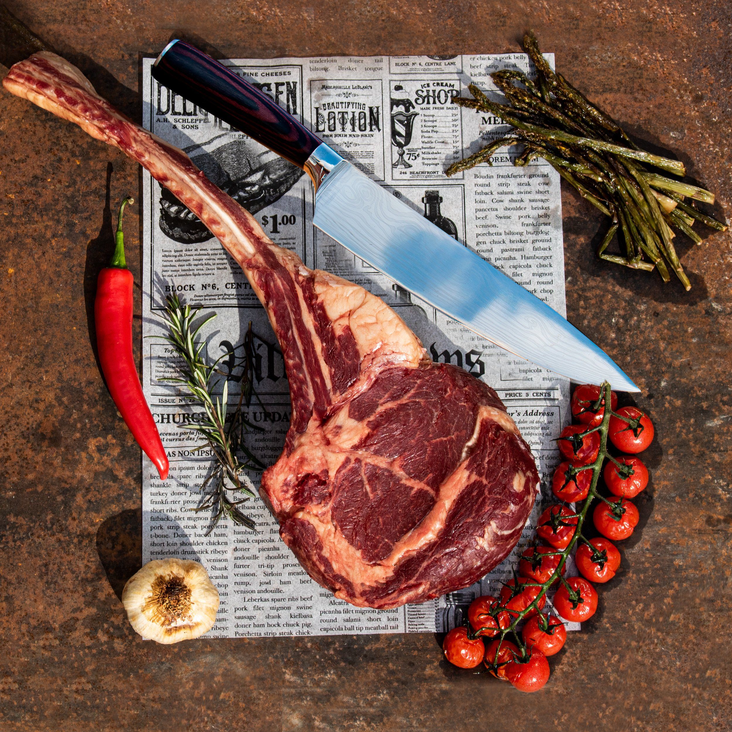 Knife Set Damascus Print 3-piece Knife Set