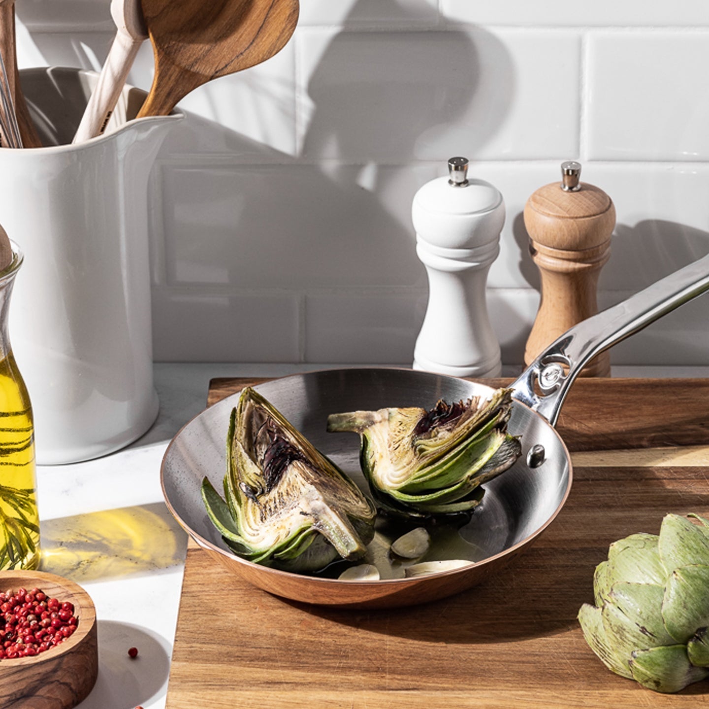 De Buyer Prima Matera Induction Frying Pan with Stainless Steel Construction