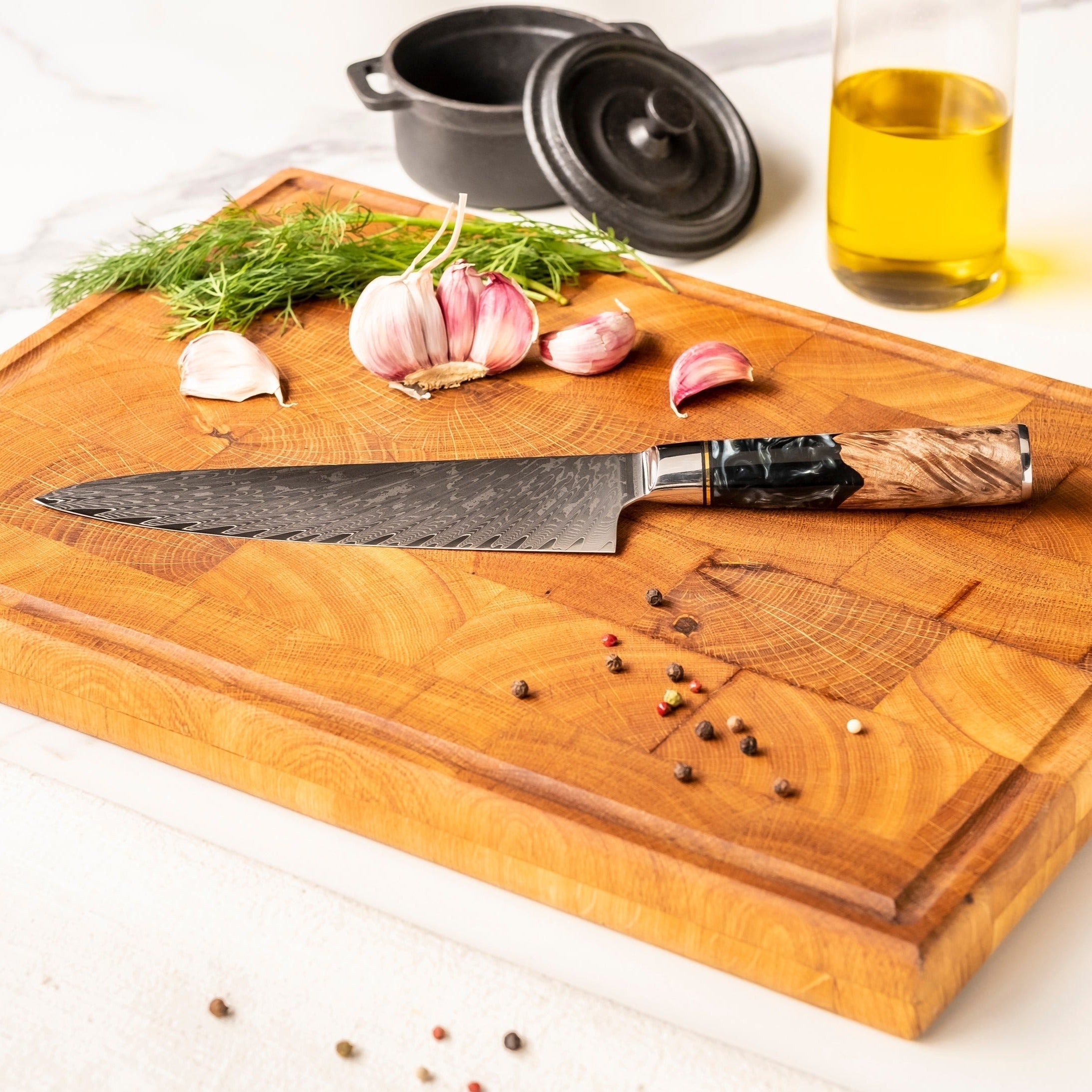 Epoxy Onyx - Damascus Chef's Knife 20 cm