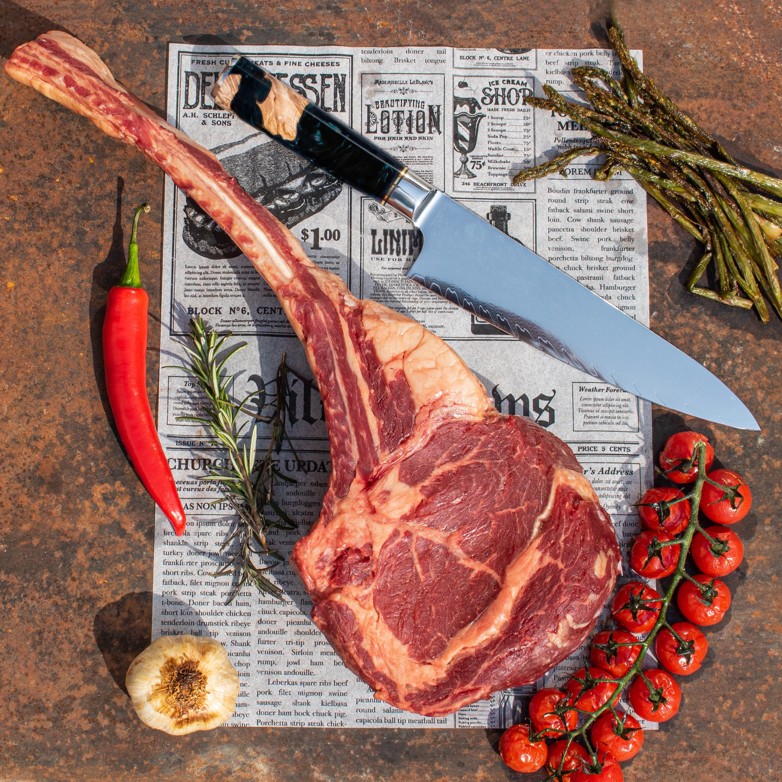 Epoxy Onyx 6-Piece Damascus Knife Set