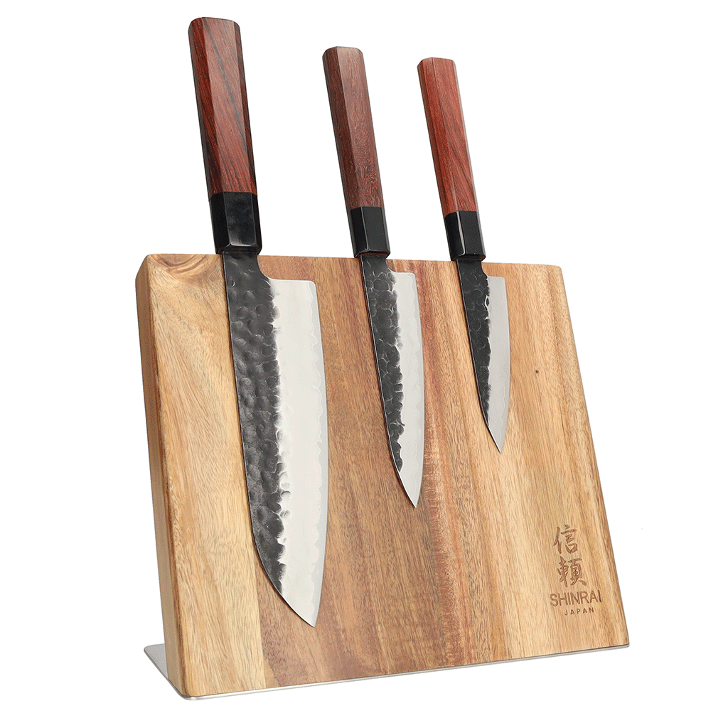 Magnetic Knife Block Cito Single Sided - Acacia Wood