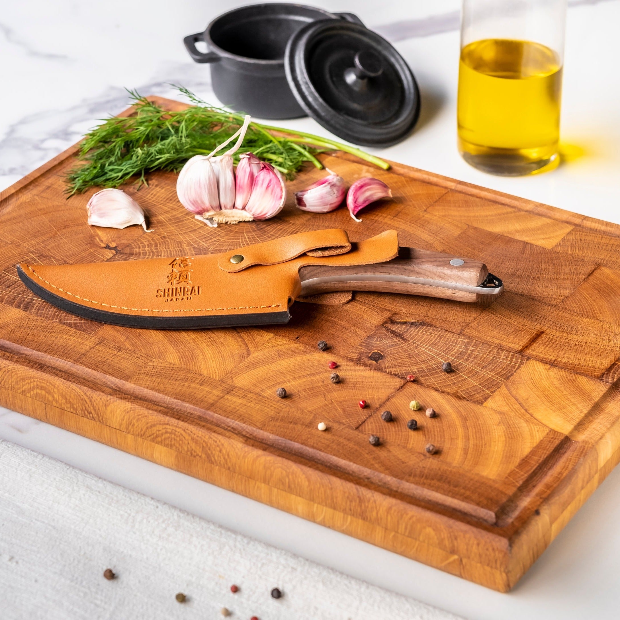 Gladiator - universal chef's knife with holster - Brown