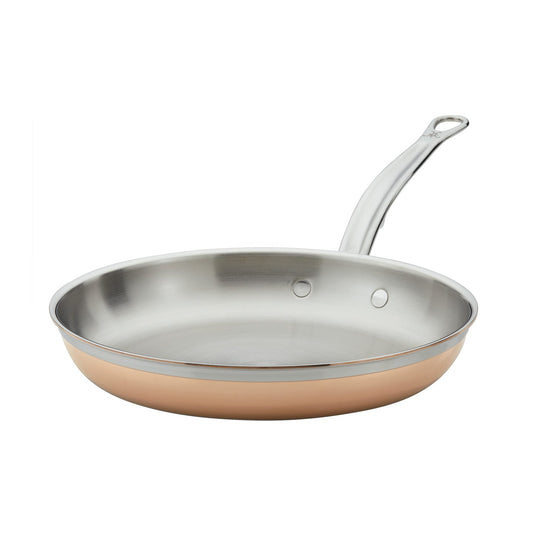 Hestan CopperBond induction cooking pan with advanced copper bonding technology for even heat distribution.