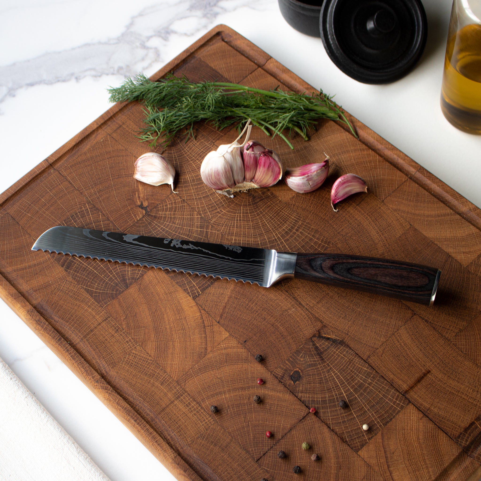 Quality Damascus Print Knives 7-piece knife set