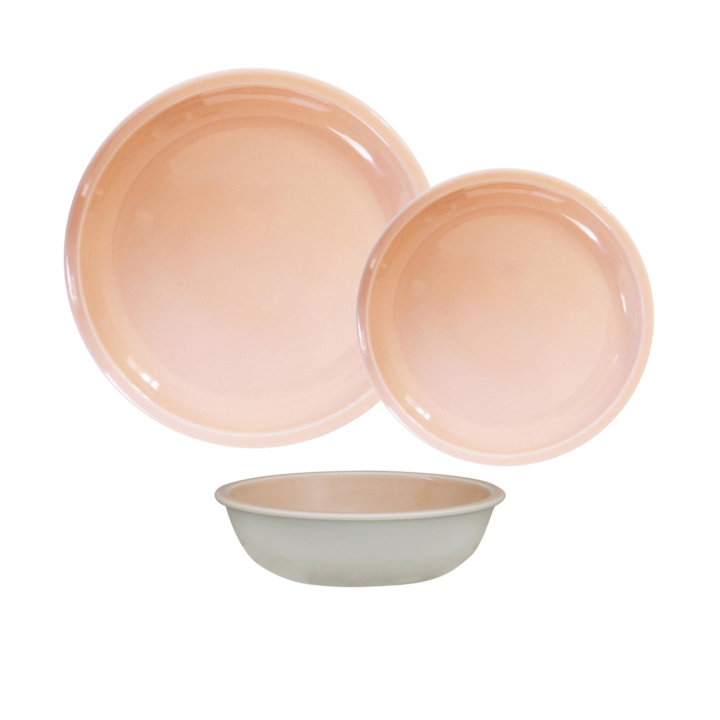 Rose Buvard 12-piece fine dinnerware set from Jars Cantine, elegant and sophisticated tableware