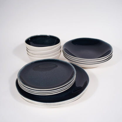Bleu Nuit Collection Tableware Set with 16 Pieces