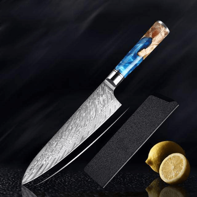 Hector Japanese Damascus Steel Kitchen Knife Set With Resin Handle