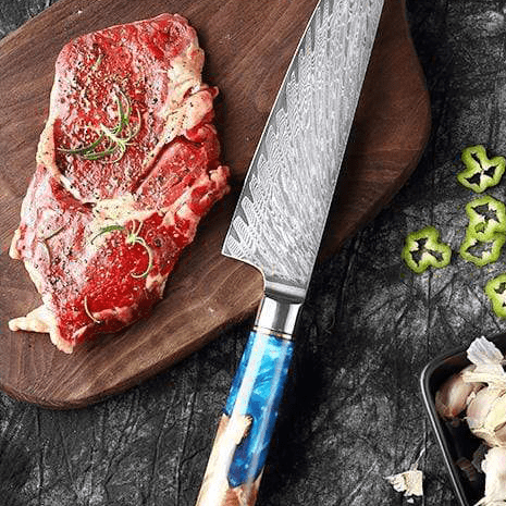 Hector Japanese Damascus Steel Kitchen Knife Set With Resin Handle