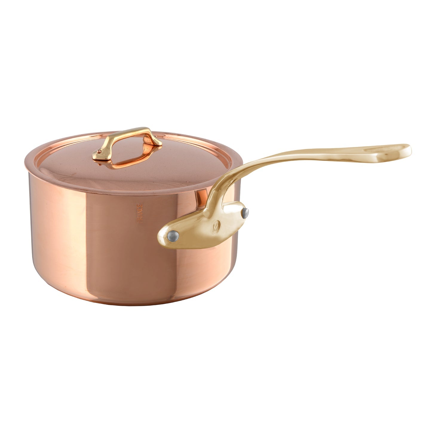 Mauviel M'200B copper saucepan with lid, ideal for making sauces and cooking delicate dishes