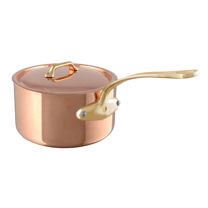 Mauviel M'200B copper saucepan with lid, ideal for making sauces and cooking delicate dishes