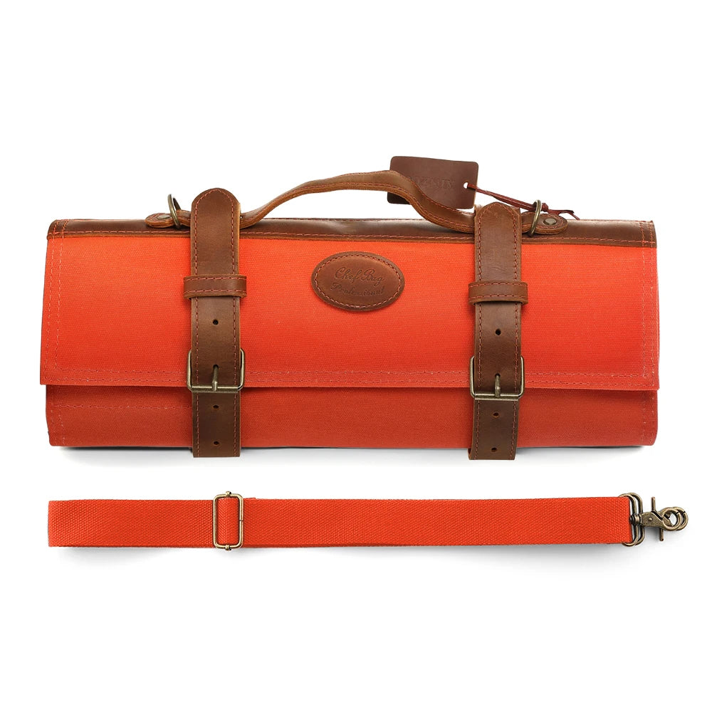 Knife Roll Bag Premium Leather Crafted