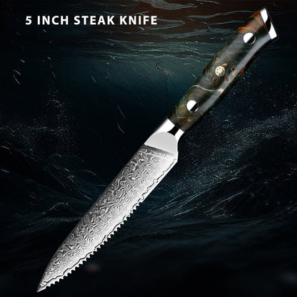 7-Piece Professional Japanese Damascus Chef Knife Set