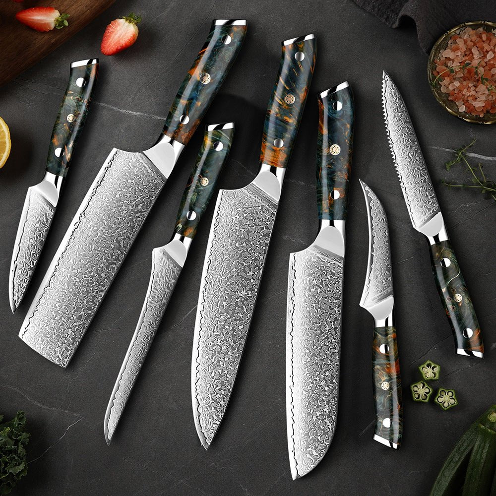 7-Piece Professional Japanese Damascus Chef Knife Set