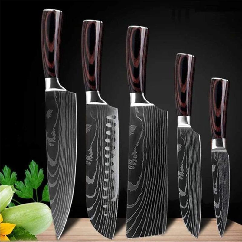 "Imperial" Collection - Premium Japanese Kitchen Knife Set with Damascus Pattern