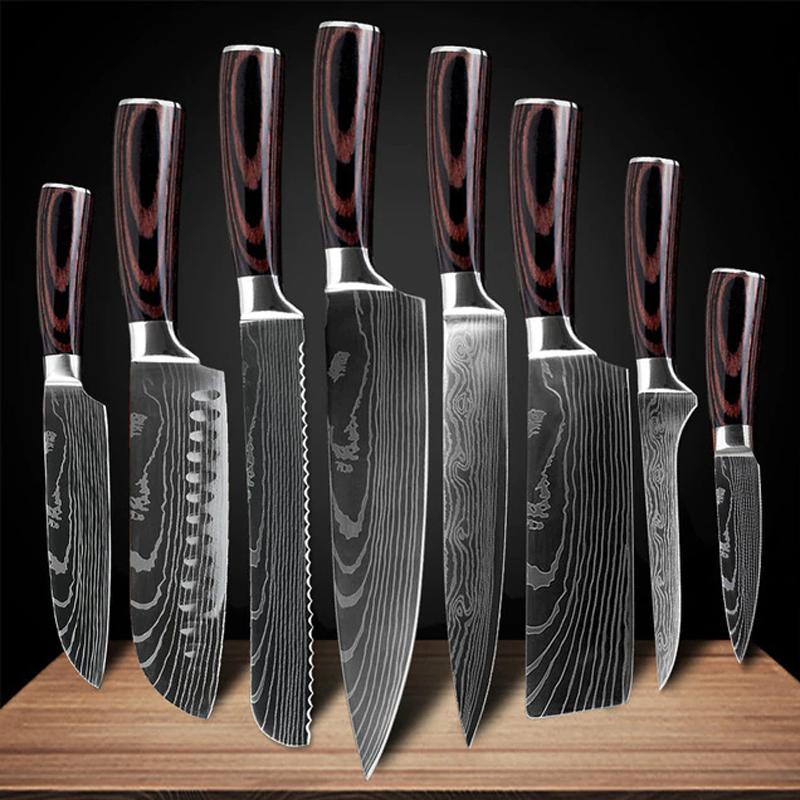 Japanese Style Kitchen Knives - Stainless Steel Blades Chef knives Set, 2 PCS Value Set