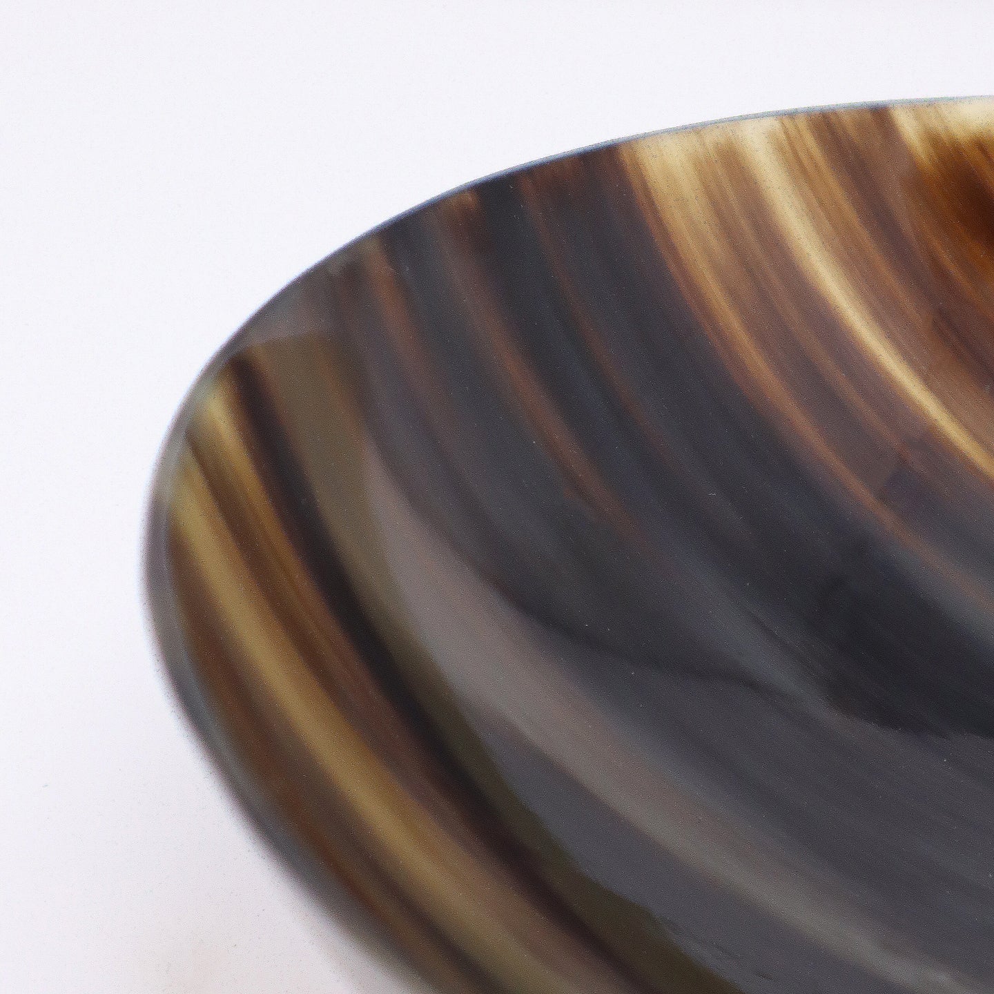 Elegant water buffalo horn bowl handcrafted by the skilled artist Sarah Petherick