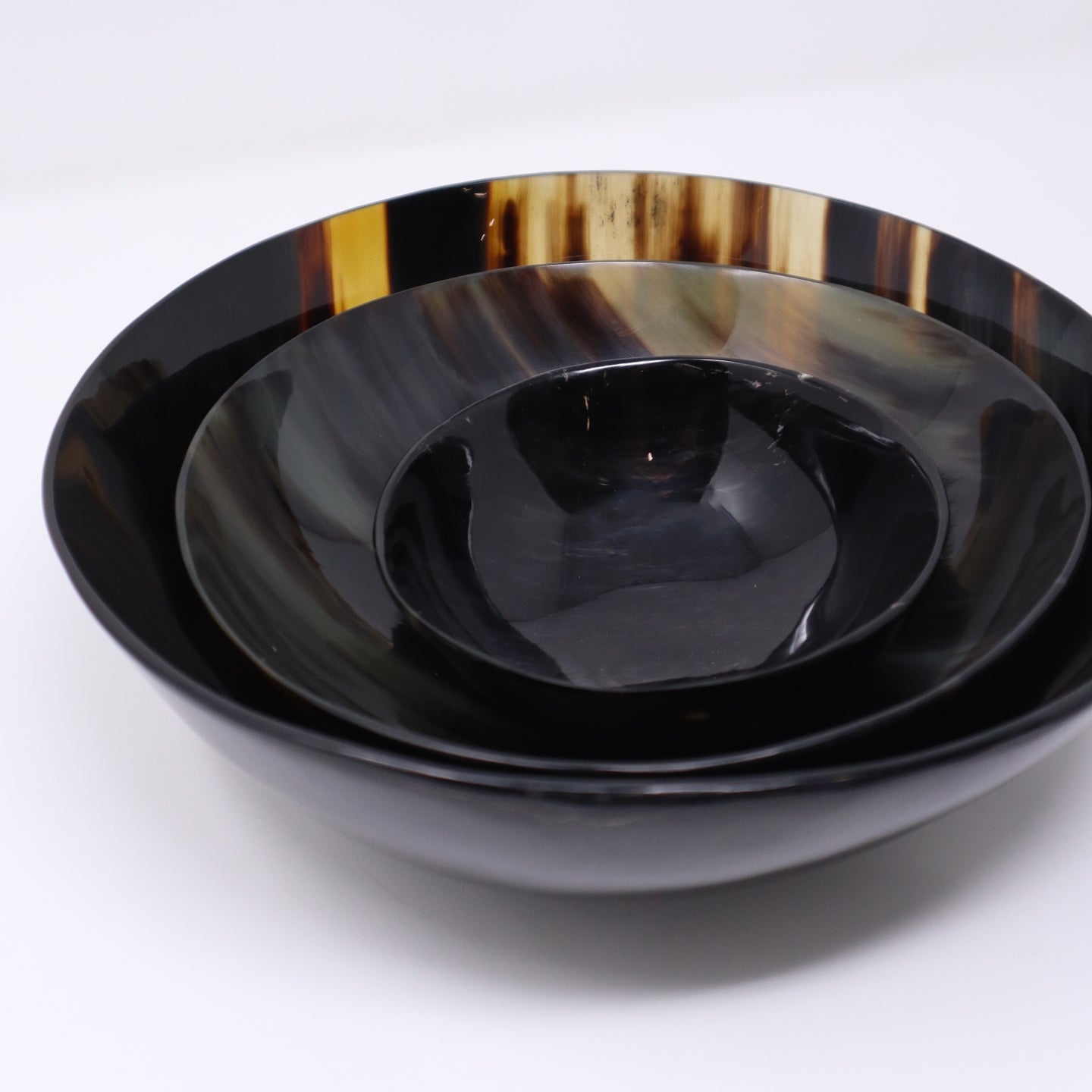 Exquisite water buffalo horn bowl crafted by Sarah Petherick, perfect for serving