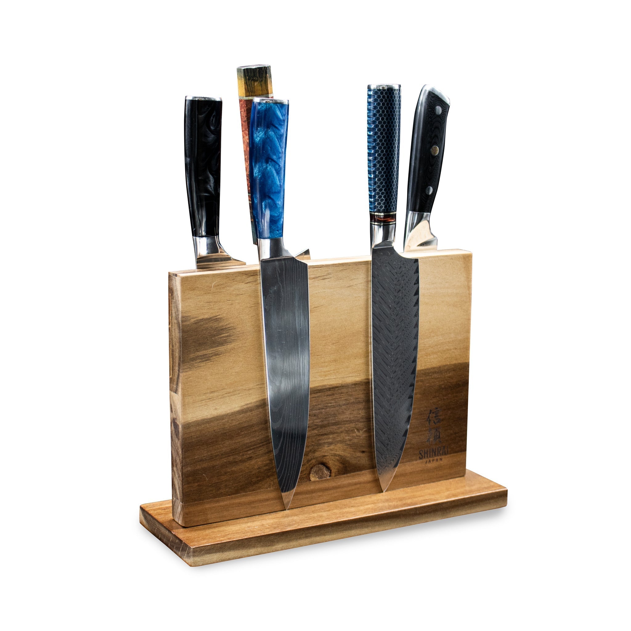 Magnetic Knife Block Double Sided - Acacia Wood