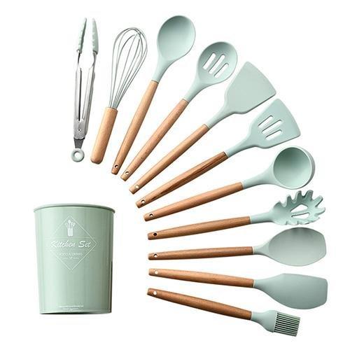 12 Pieces Silicone Cooking Utensils Set With Storage Box Kitchen Tools