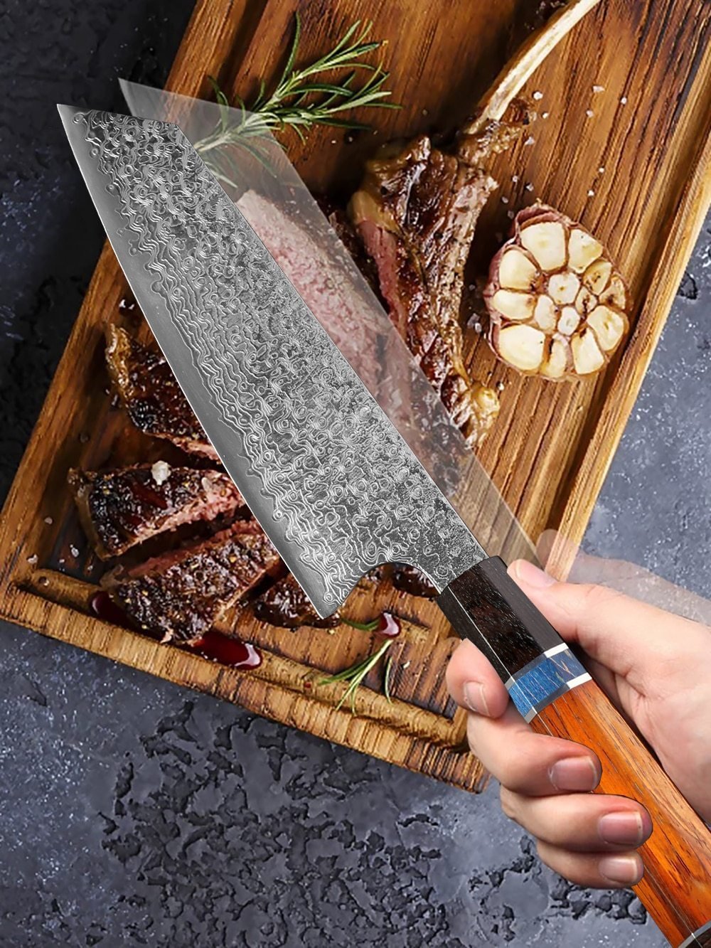 Handmade Damascus Kitchen Knives