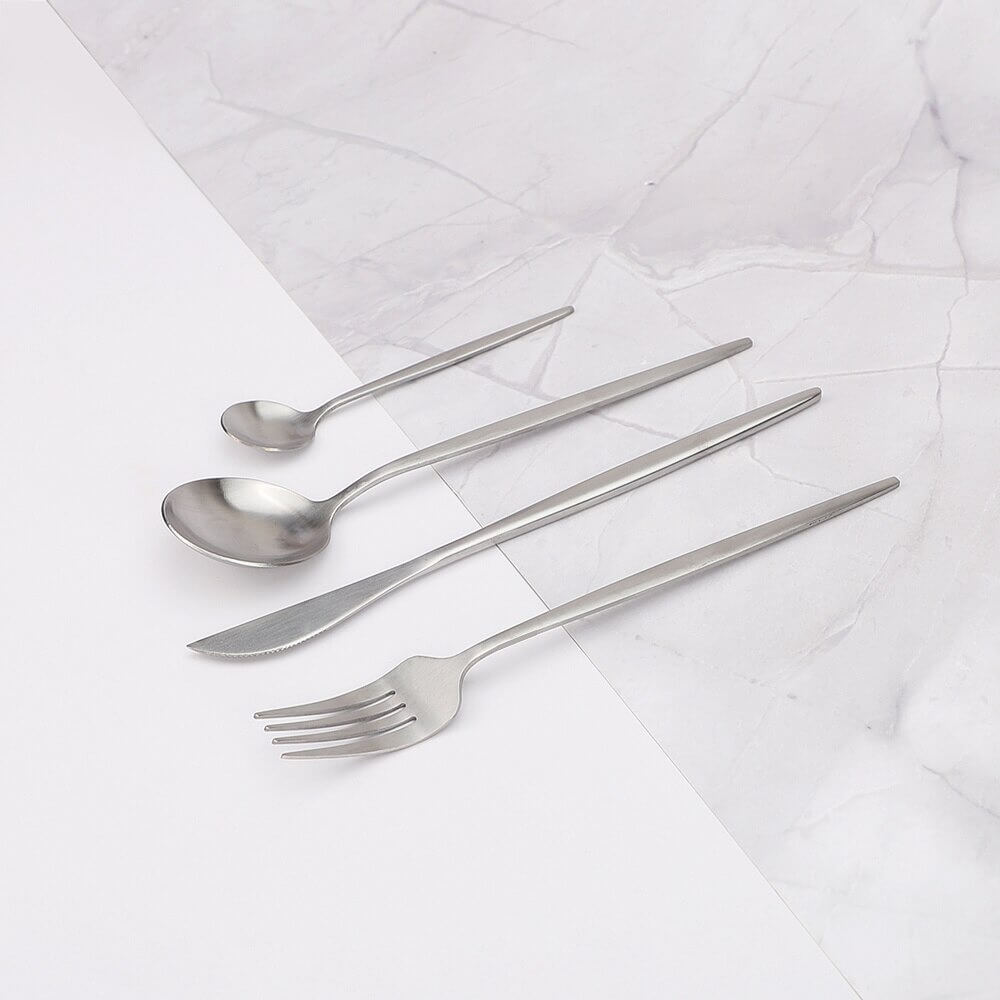 Modern Silver Flatware Set