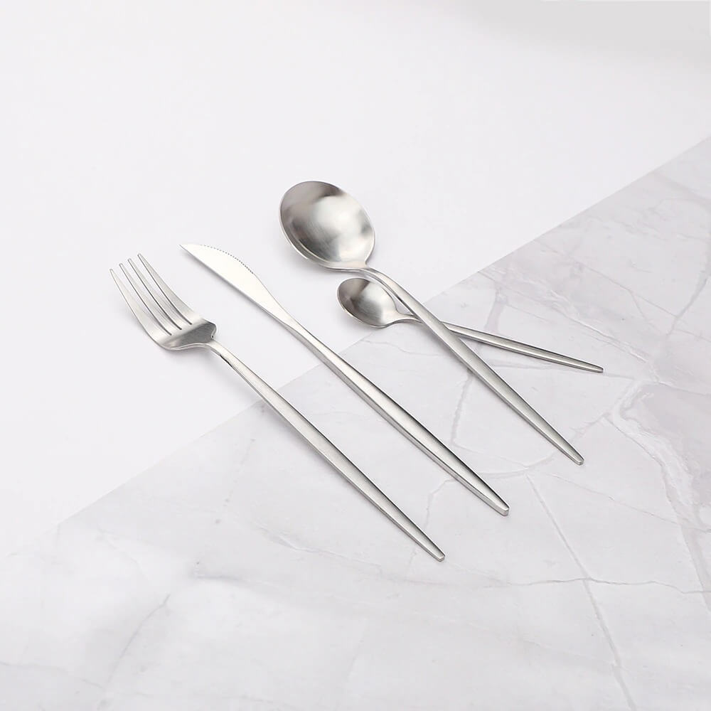 Modern Silver Flatware Set