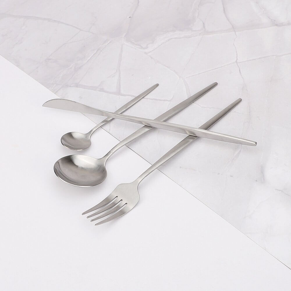 Modern Silver Flatware Set