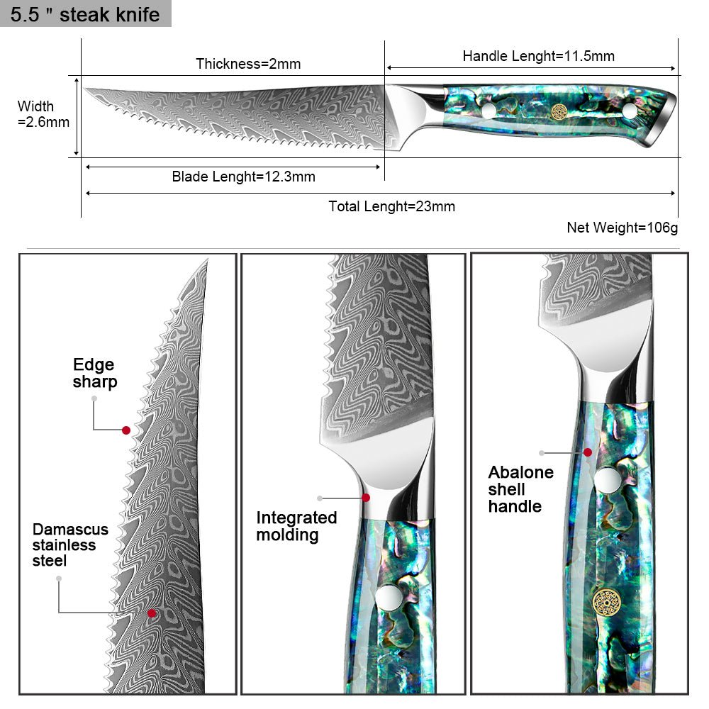 4-Piece Serrated Japanese Steak Knife Set