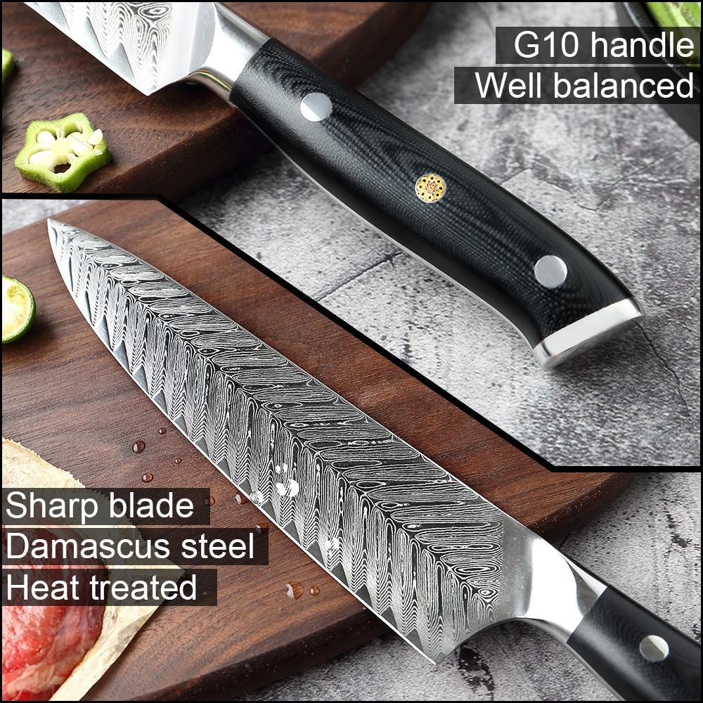 Hand Forged Damascus Steel Chef Knife Set