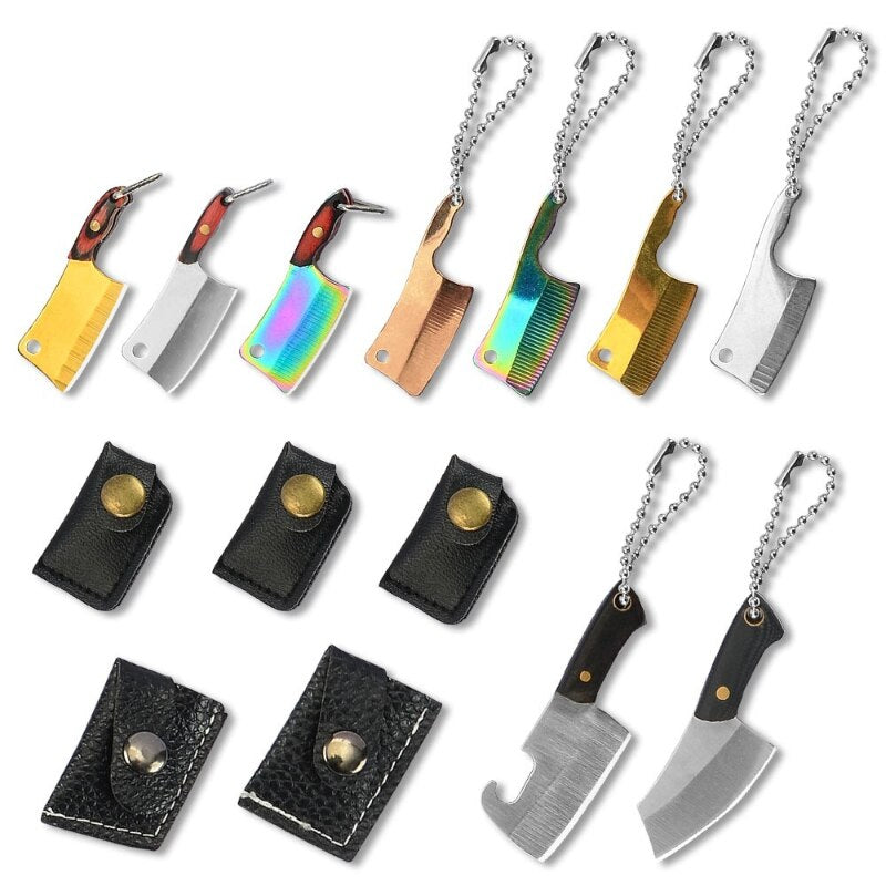 KD Mini Stainless Steel Kitchen Chef Knife Keychain