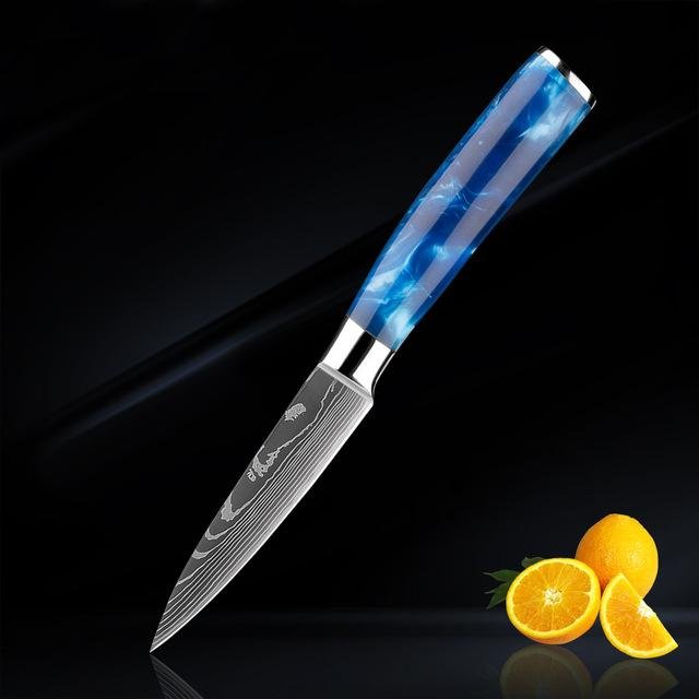 8 Piece Professional Stainless Steel Knives Set With Ergonomic Resin Handle