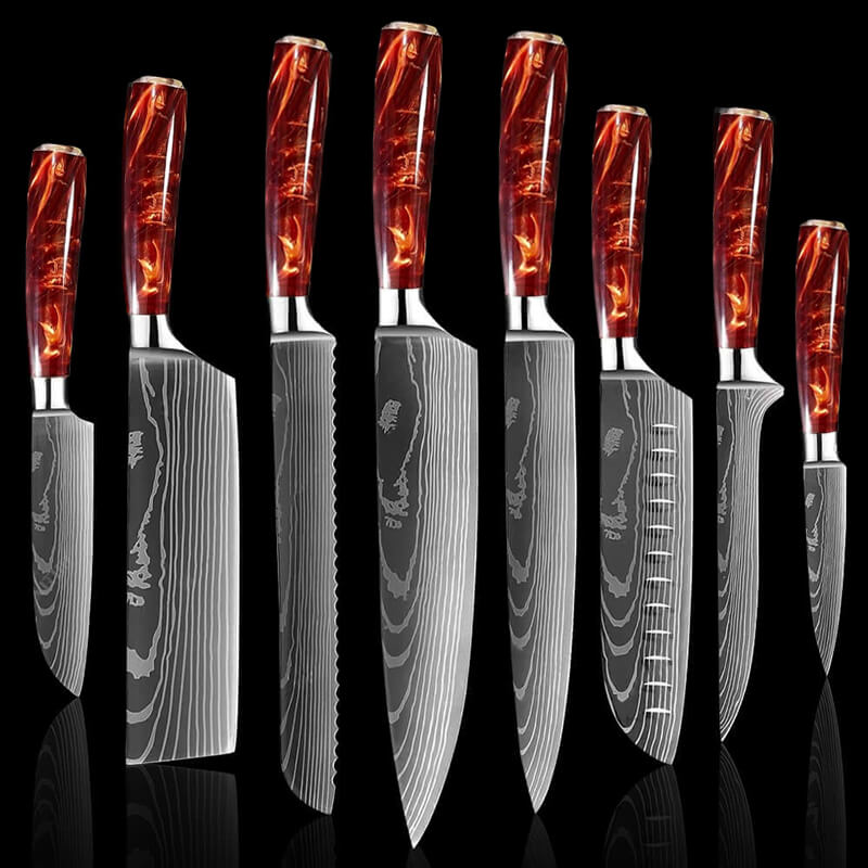 "Crimson" 16-Piece Japanese Knife Block Set