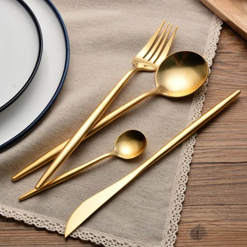 Minimalist Golden Flatware Set