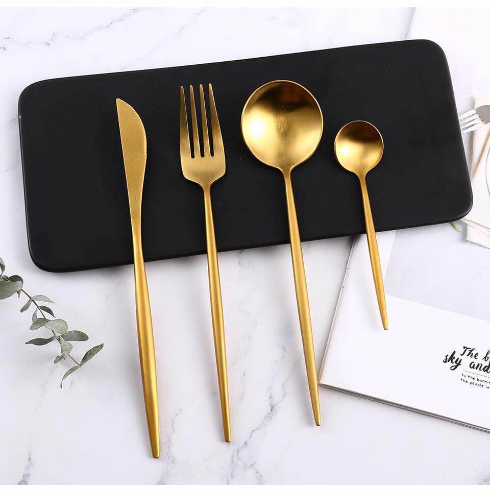 Minimalist Golden Flatware Set