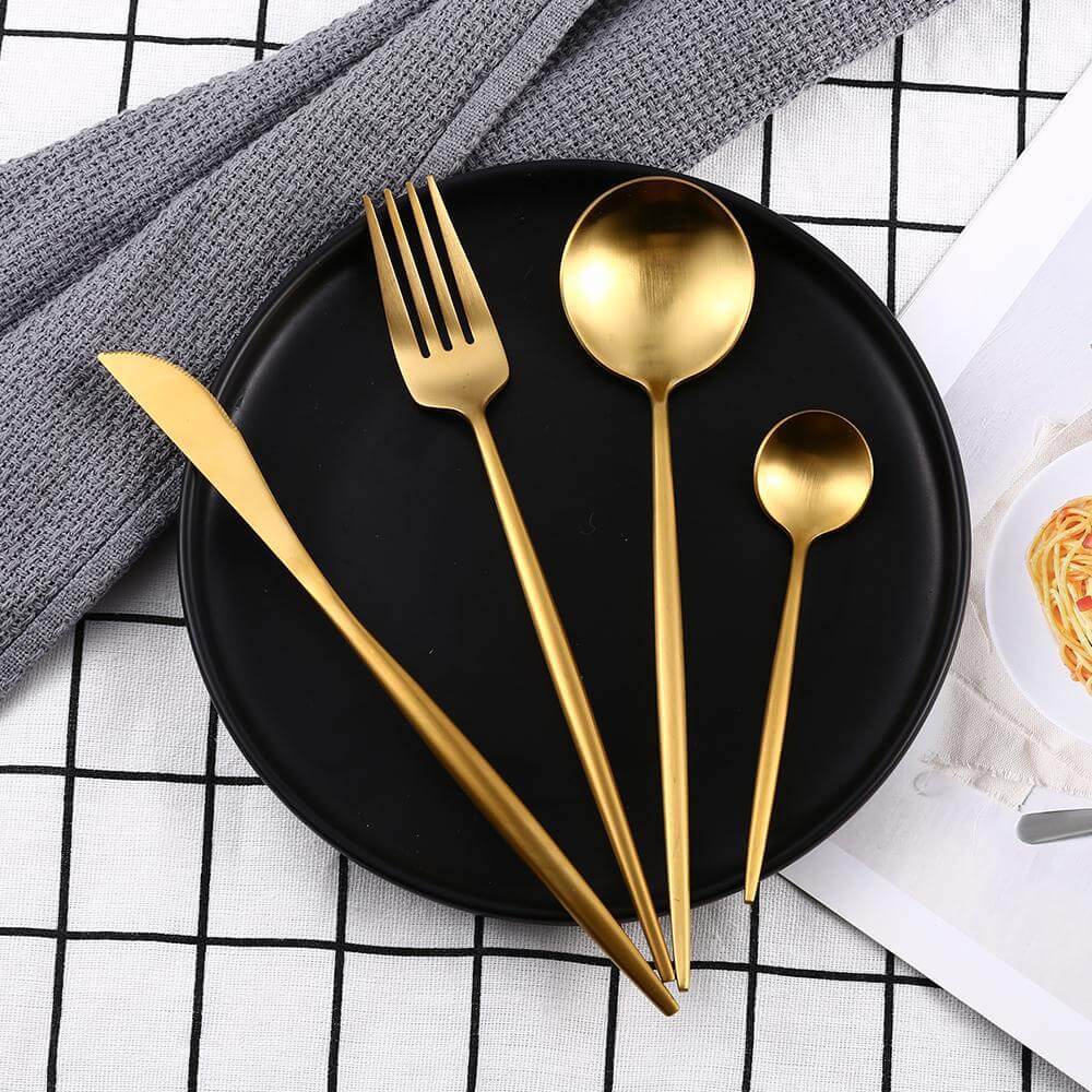 Minimalist Golden Flatware Set