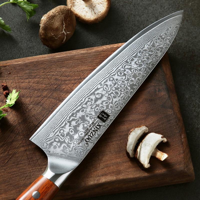 Japanese Damascus Kitchen Knife Set 4 Pcs