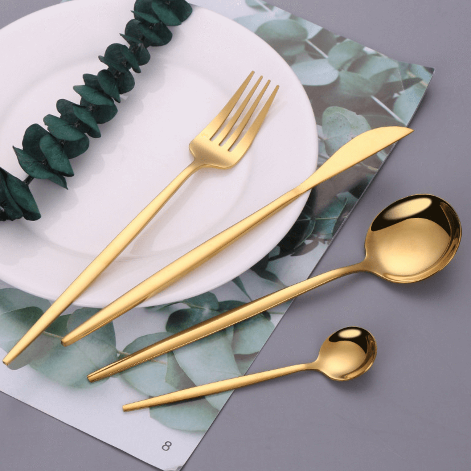 Minimalist Golden Flatware Set